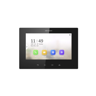 HIKVISION - Monitor IP Lite  (No touch) para Videoportero IP / Apertura Remota y Video en Vivo /  PoE Estándar / Principal o Esclavo