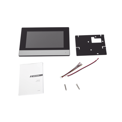 HIKVISION - Monitor Hibrido IP WiFi Touch Screen 7" para DS-KIS303P / Vídeo en Vivo / PoE Estándar / Apertura Remota / Llamada Entre Monitores / Audio de dos vías / Policarbonato