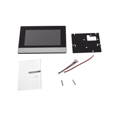 HIKVISION - Monitor IP WiFi Touch Screen 7" para Videoportero IP  / Vídeo en Vivo / PoE Estándar / Apertura Remota / Llamada Entre Monitores / Audio de dos vías / Policarbonato
