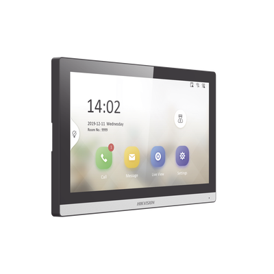HIKVISION - Monitor IP WiFi Touch Screen 7" Bisel DELGADO para Videoportero IP / Vídeo en Vivo / PoE Estándar / Apertura Remota / Llamada Entre Monitores / Audio bidireccional / Borde slim