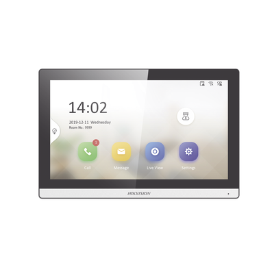 HIKVISION - Monitor IP WiFi Touch Screen 7" Bisel DELGADO para Videoportero IP / Vídeo en Vivo / PoE Estándar / Apertura Remota / Llamada Entre Monitores / Audio bidireccional / Borde slim