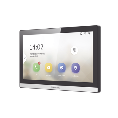 HIKVISION - Monitor IP WiFi Touch Screen 7" Bisel DELGADO para Videoportero IP / Vídeo en Vivo / PoE Estándar / Apertura Remota / Llamada Entre Monitores / Audio bidireccional / Borde slim