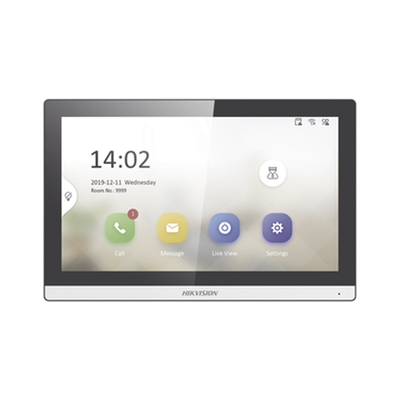 HIKVISION - Monitor WiFi Touch Screen 7" para Videoportero Turbo Únicamente / Vídeo en Vivo / Apertura Remota / Audio bidireccional / Borde slim