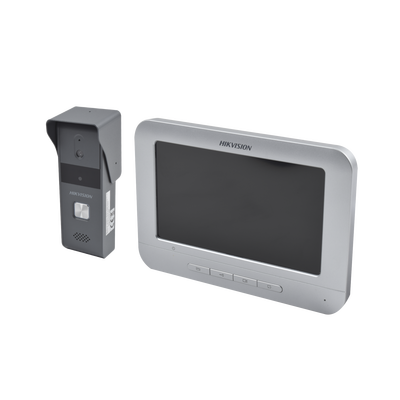 HIKVISION - Kit de Videoportero Analógico con Pantalla LCD a Color de 7" / Frente de Calle para Exterior IP65 / Salida de Relevador