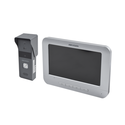 HIKVISION - Kit de Videoportero Analógico con Pantalla LCD a Color de 7" / Frente de Calle para Exterior IP65 / Salida de Relevador