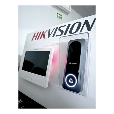 HIKVISION - Kit de Videoportero TurboHD con Pantalla LCD a Color de 7" / Frente de Calle para Exterior de Policarbonato / 720p (1 Megapíxel )130° de Visión (Gran Angular)