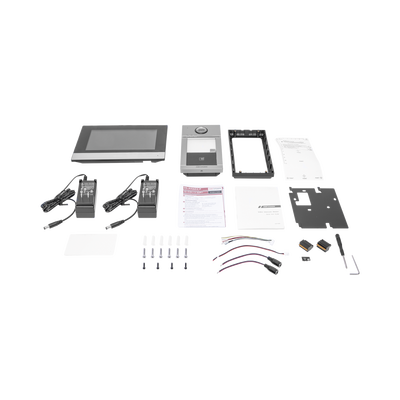 HIKVISION - Kit de Videoportero IP PoE Estandar con llamada a App de Smartphone (Hik-Connect) / Apertura con Tarjeta MIFARE / Frente de calle IK08 & IP65 / Soporta 2 puertas