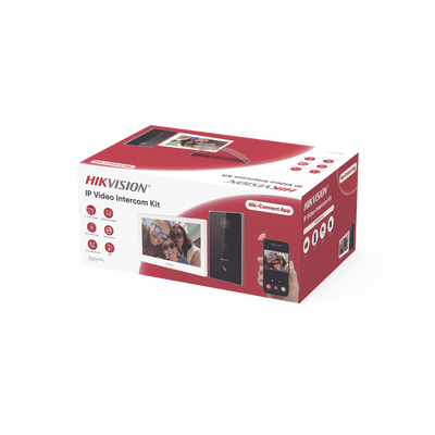 HIKVISION - Kit de Videoportero IP / Frente de calle para exterior / 2MP / Lector de Tarjeta MiFARE / Monitor Interior / WiFi / Pantalla de 7" Touch