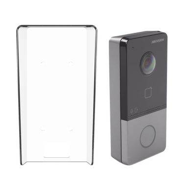 HIKVISION - Kit Videoportero IP + Carcasa protectora 2 Megapixel  / PoE Estandar / IP65  / Apertura desde Hik-connect / Soporta 1 Departamento y Hasta 6 Monitores / Soporta Tarjetas Mifare / 1 Salida Relay