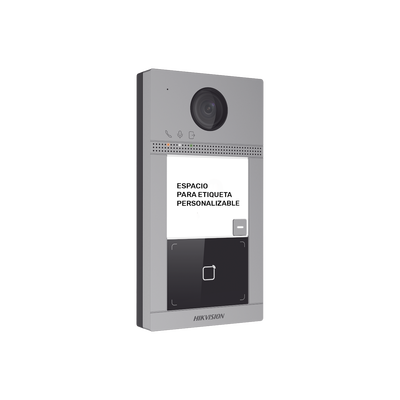 HIKVISION - Videoportero IP 2 Megapixel / Llamada y Apertura Remota desde App Hik-Connect / PoE / Exterior IP65 + Antivandalico IK08 / 1 Departamento / Apertura con Tarjeta / Soporta 2 Puertas y hasta 6 Monitores