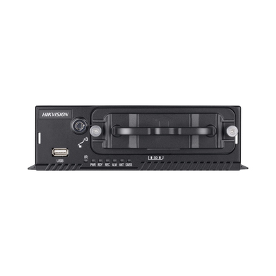 HIKVISION - DVR Móvil 1080P / 4 Canales TURBO + 4 Canales IP / Soporta 4G / WiFi / GPS / Soporta HDD / Entrada y Salida de Alarmas / Salida de Vídeo