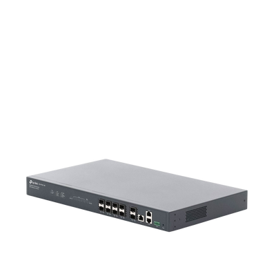 TP-LINK - Deltra Stream - OLT de 8 Puertos GPON  / Conexión Hasta 1,024 ONUs / 1 Puerto Gigabit RJ45 Uplink / 2 Puertos SFP+ 10GbE Uplink / Fuentes Redundantes AC-AC (incluidas) /  Administración desde la Nube Sin Costo (DPMS)