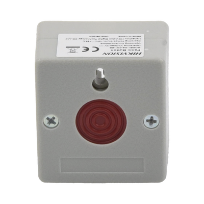 HIKVISION - Botón de Pánico Cableado / Compatible con Cualquier Panel de Alarma / LLave de Seguridad / NA/NC / Material Retardante al Fuego (ABS)