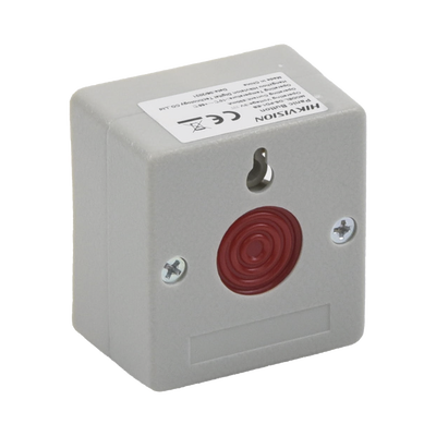 HIKVISION - Botón de Pánico Cableado / Compatible con Cualquier Panel de Alarma / LLave de Seguridad / NA/NC / Material Retardante al Fuego (ABS)
