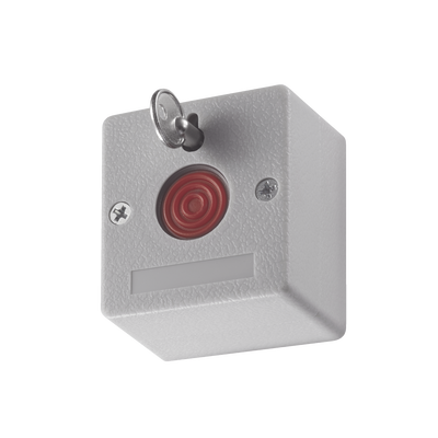 HIKVISION - Botón de Pánico Cableado / Compatible con Cualquier Panel de Alarma / LLave de Seguridad / NA/NC / Material Retardante al Fuego (ABS)