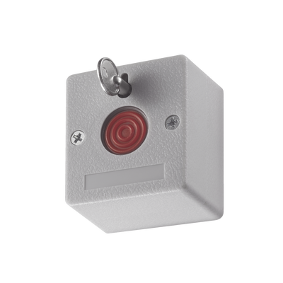 HIKVISION - Botón de Pánico Cableado / Compatible con Cualquier Panel de Alarma / LLave de Seguridad / NA/NC / Material Retardante al Fuego (ABS)
