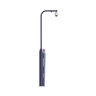 HIKVISION - Estación de Pánico con Videollamada (Cámara de 2 Megapixel) / Sirena Integrada (Azul y Rojo) / Alarma Integrada / Protección IP65 / Montaje para Colocar PTZ