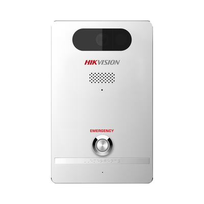 HIKVISION - Estación de Alarma de Pánico / Cámara de 4 Megapixel / Micrófono Integrado / Exterior IP65 / Protección IK10 / PoE / 10 mts IR  / Entradas y Salidas de Alarma