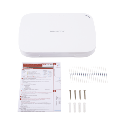 HIKVISION - Panel de Alarma Híbrido IP / WiFi / (8 Zonas Cableadas Directas al Panel, 56 Zonas Expandibles / Inalámbricas o Cableadas por Medio de Módulos)