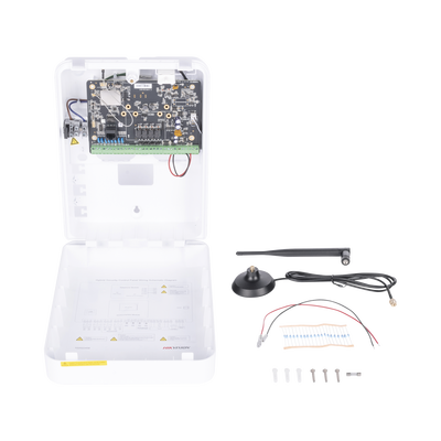 HIKVISION - Panel de Alarma Híbrido IP (Versión 2.0) / Wi-Fi / (8 Zonas Cableadas Directas al Panel / 56 Zonas Expandibles: Inalámbricas o Cableadas por Medio de Módulos) / Soporta Integración de Batería de Respaldo