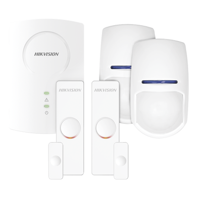 HIKVISION - KIT Sensores Inalámbricos AX HUB / 1 Expansor de 8 Zonas Inalámbricas / 2 Contactos Magnéticos / 2 Sensores PIR para Interior / Compatible con panel AX HUB y Híbrido DS-PHA64-W4P2