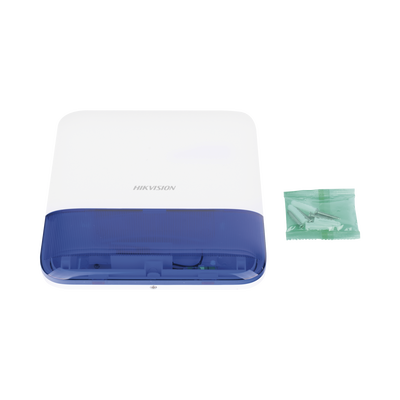 HIKVISION - (AX PRO) Sirena Inalámbrica con Estrobo Azul para Exterior IP65 / 110 dB