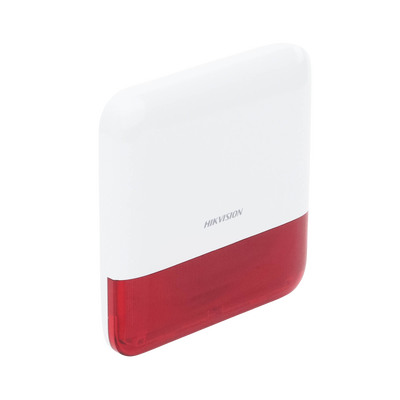 HIKVISION - (AX PRO) Sirena Inalámbrica con Estrobo Rojo para Exterior IP65 / 110 dB