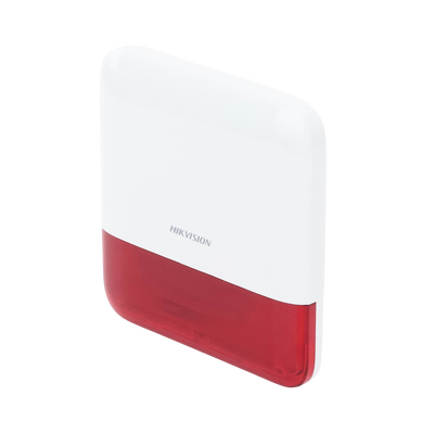 HIKVISION - (AX PRO) Sirena Inalámbrica con Estrobo Rojo para Exterior IP65 / 110 dB