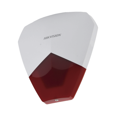 HIKVISION - Sirena Estrobo Cableada Hikvision / Ideal para cualquier Panel de Alarma / Roja / 105 dB / Protección IP54