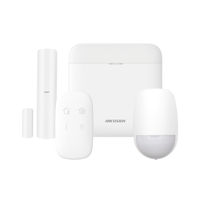 HIKVISION - (AX PRO) KIT de Alarma AX PRO / Incluye: 1 Hub con bateria de respaldo / 1 Sensor PIR / 1 Contacto Magnético / 1 Control Remoto / WiFi / Compatible con Hik-Connect P2P