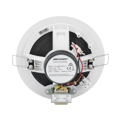 HIKVISION - Altavoz Montaje en Plafón | 6 Watts | 100 V | Rejilla de Metal | Color Blanco | Uso Interior