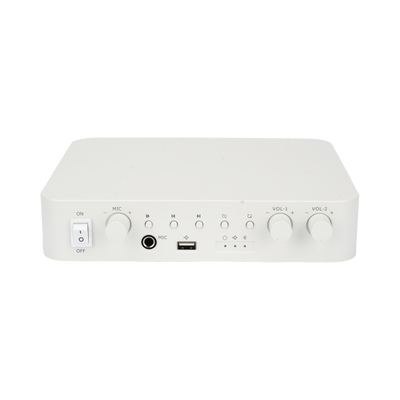 HIKVISION - Amplificador | Bluetooth | 2 Canales | 30 W por Canal | Salida 4-8 Ω x 2 | 100V COM x 2 | Una Zona | Música Ambiental