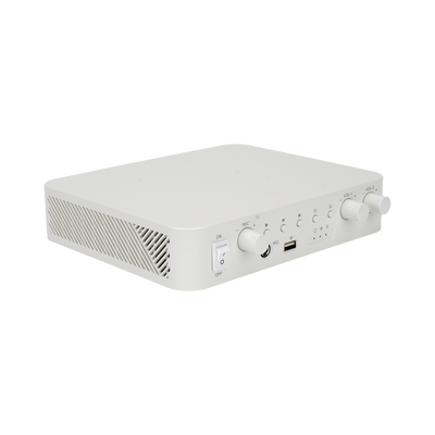 HIKVISION - Amplificador | Bluetooth | 2 Canales | 30 W por Canal | Salida 4-8 Ω x 2 | 100V COM x 2 | Una Zona | Música Ambiental