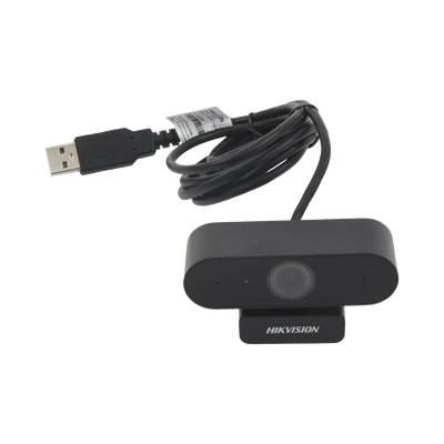 HIKVISION - Cámara Web ALTA DENIFICIÓN (1080p) / Giro 360° / Gran Angular / Micrófono Integrado / Conector USB de 2 mts / Fácil de Instalar / Reducción de Ruido Inteligente