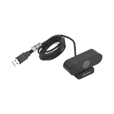 HIKVISION - Cámara Web ALTA DENIFICIÓN (1080p) / Giro 360° / Gran Angular / Micrófono Integrado / Conector USB de 2 mts / Fácil de Instalar / Reducción de Ruido Inteligente
