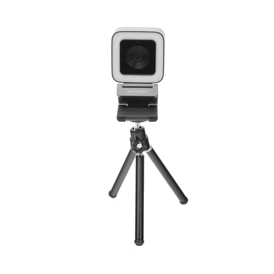 HIKVISION - Cámara Web ALTA DENIFICIÓN (1080p) / Aro de Luz Interconstruido / Gran Angular / Micrófono Integrado / Conector USB de 2 mts / Fácil de Instalar / Reducción de Ruido Inteligente