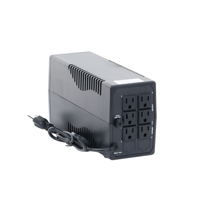 HIKVISION - UPS de 1000 VA / 600 W / Protección Contra Sobrecarga y Descarga / Entrada y Salida 120 VCA / 6 Tomas NEMA 5-15R (4 con Respaldo y 2 sin Respaldo)