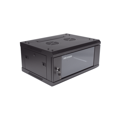 HIKVISION - Gabinete para Montaje en Pared - Piso / Puerta de Cristal Templado / Cuerpo Fijo / 4 Unidades de Rack / 19" / Fabricado en Acero