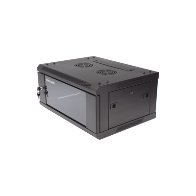 HIKVISION - Gabinete para Montaje en Pared - Piso / Puerta de Cristal Templado / Cuerpo Fijo / 4 Unidades de Rack / 19" / Fabricado en Acero