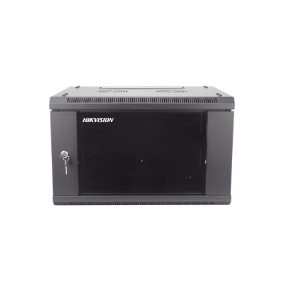 HIKVISION - Gabinete para Montaje en Pared - Piso / Puerta de Cristal Templado / Cuerpo Fijo / 6 Unidades de Rack / 19" / Fabricado en Acero