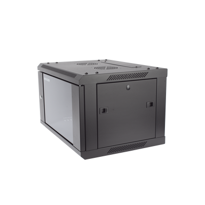 HIKVISION - Gabinete para Montaje en Pared - Piso / Puerta de Cristal Templado / Cuerpo Fijo / 6 Unidades de Rack / 19" / Fabricado en Acero