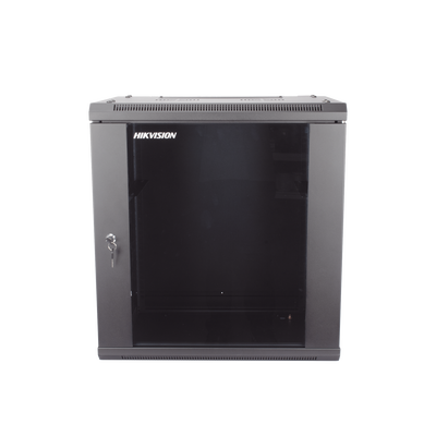 HIKVISION - Gabinete para Montaje en Pared - Piso / Puerta de Cristal Templado / Cuerpo Fijo / 12 Unidades de Rack / 19" / Fabricado en Acero