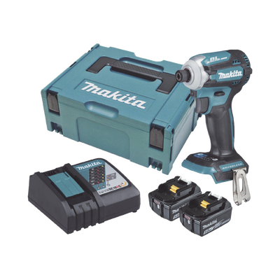 MAKITA - Atornillador de Impacto 18 Vcc, 3,800 RPM, 180N.m. Incluye: estuche MAKPAC, Cargador y 2 Bat. 5Ah