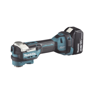 MAKITA - Multiherramienta Oscilante Inalámbrica de 18V, incluye 2 Baterías  BL1850B de 5.0 A, Cargador DC18RC, Accesorios y Estuche Makpac