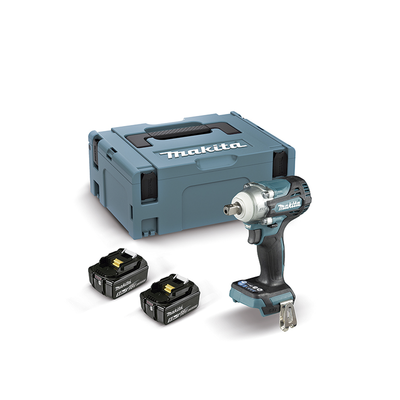 MAKITA - Llave de Impacto BL de 1/2", 18 V 5.0 Ah LXT, Máximo Apriete 330 Nm. Incluye  2 Baterías de 5.0 Ah, Cargador Rápido 18 V LTX y Maletín Makpac.