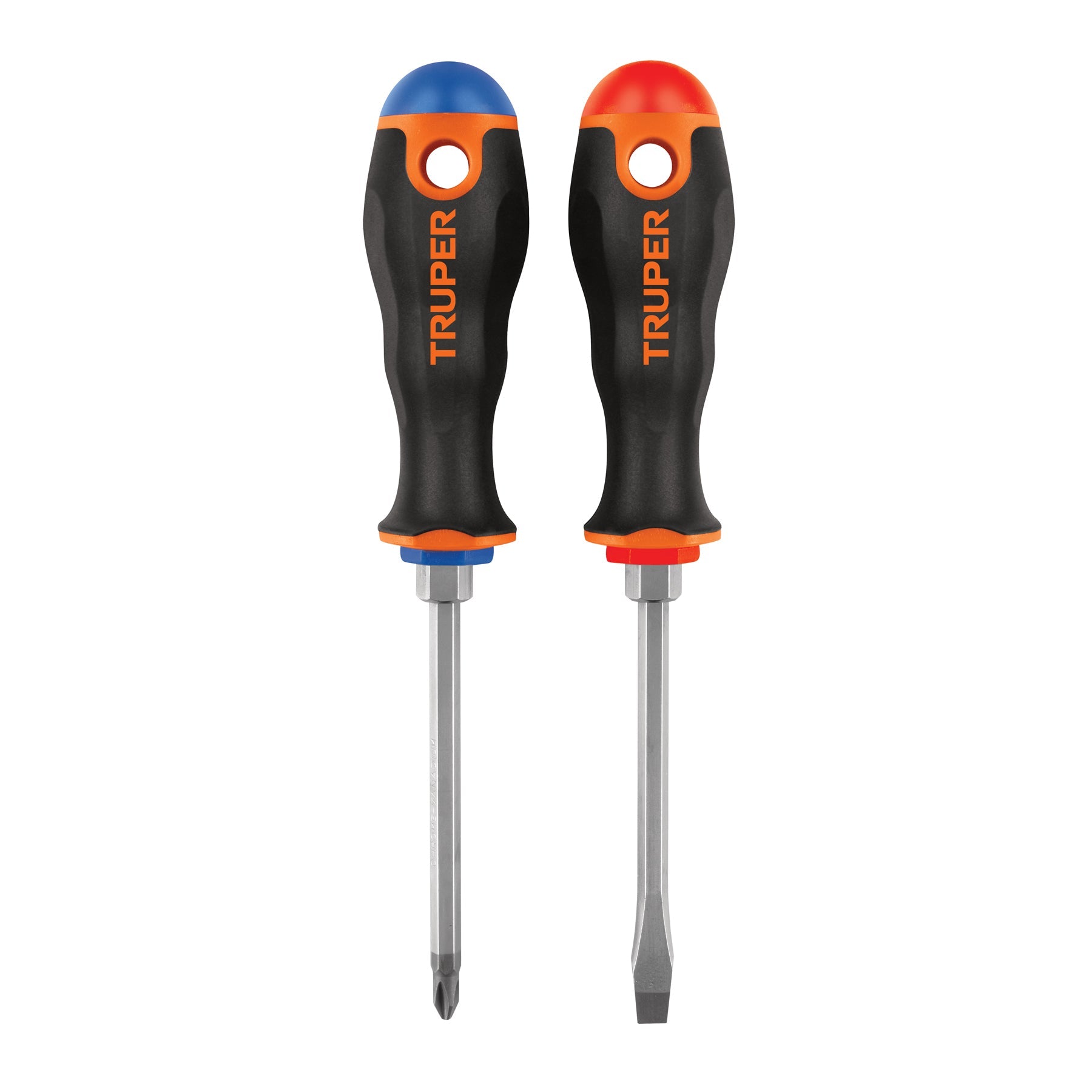 Duo de desarmadores 1/4' x 4' mango Comfort Grip, Truper