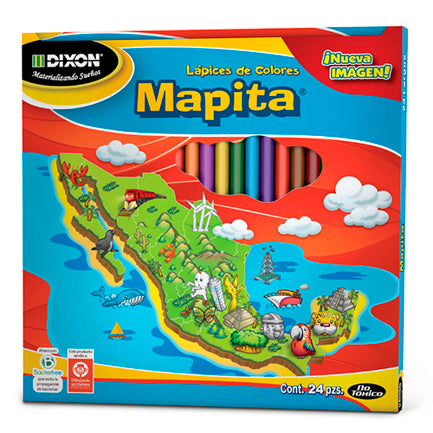 DIXON - Lápices de Colores Mapita Largo Madera c/24 piezas