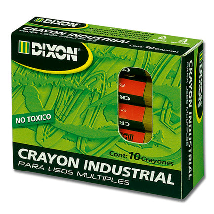 DIXON - Crayón de Cera Industrial  Dixon Amarillo Caja con 10 Piezas