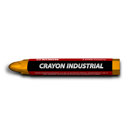 DIXON - Crayón de Cera Industrial  Dixon Amarillo Caja con 10 Piezas
