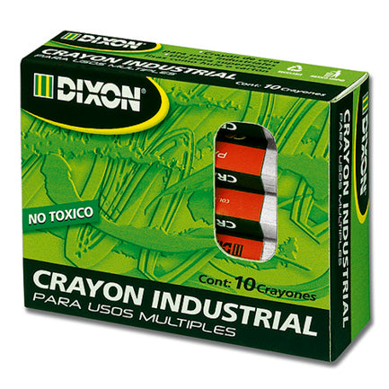 DIXON - Crayón de Cera Industrial  Dixon Blanco Caja con 10 Piezas